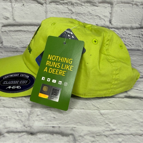 John Deere Logo Embroidered 🍋‍🟩 Baseball Cap adjustable NWT - Picture 3 of 6